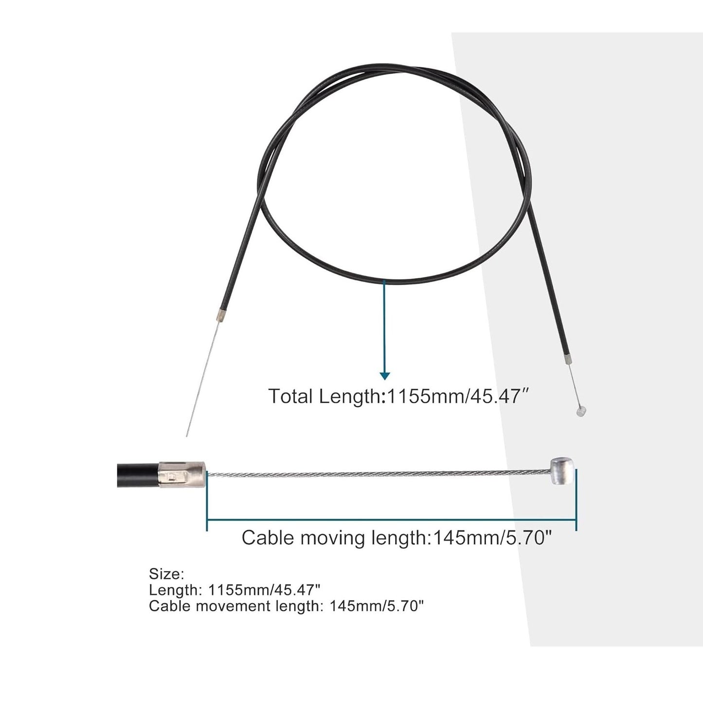 GOOFIT 45.47" Rear Brake Cable for 2 Stroke 43cc 47cc 49cc Engine Mini Pocket Pit Dirt Bike ATV Scooter