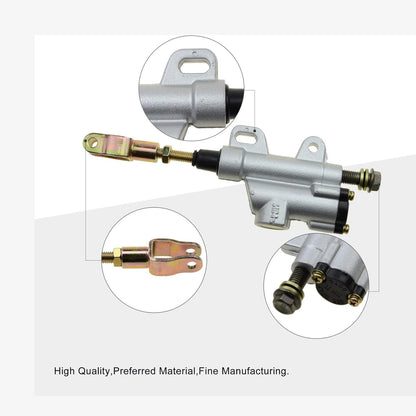GOOFIT Motorcycle Rear Brake Hydraulic Master Cylinder for 50cc 70cc 90cc 110cc 125cc Chinese Dirt Bike ATV Silver