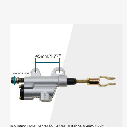 GOOFIT Motorcycle Rear Brake Hydraulic Master Cylinder for 50cc 70cc 90cc 110cc 125cc Chinese Dirt Bike ATV Silver