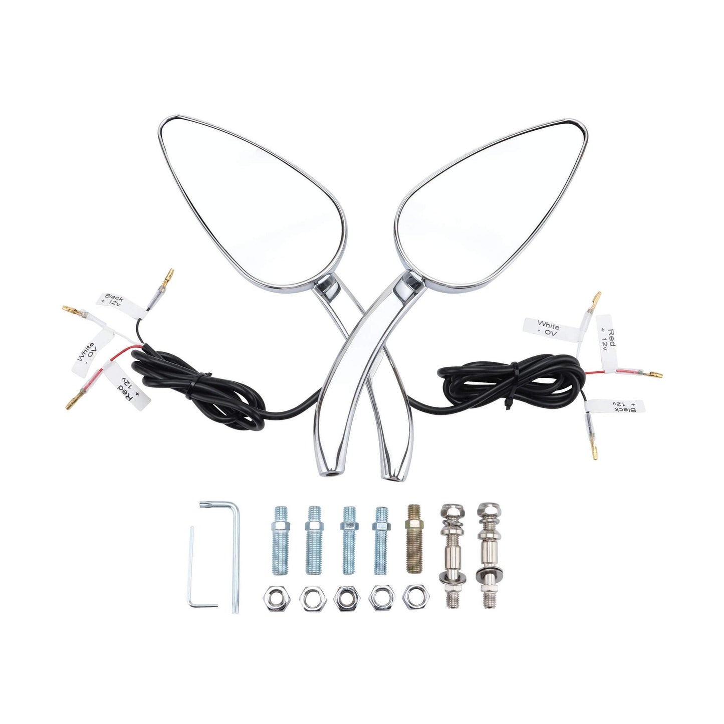 Rear Side Mirrors with Turn Signal Set For Dyna Softail Road Glide