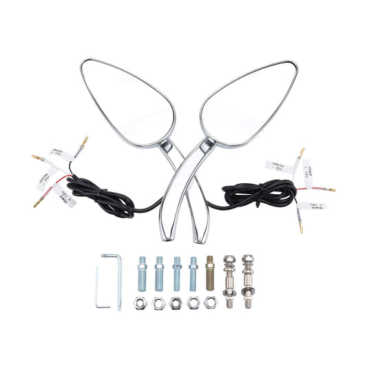 Rear Side Mirrors with Turn Signal Set For Dyna Softail Road Glide