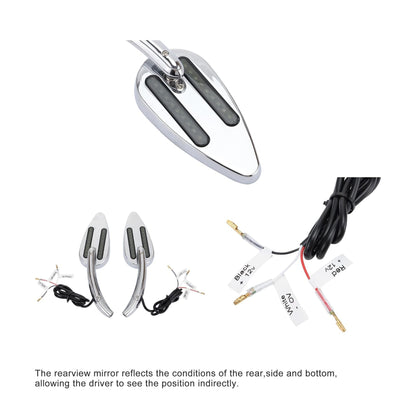 Rear Side Mirrors with Turn Signal Set For Dyna Softail Road Glide