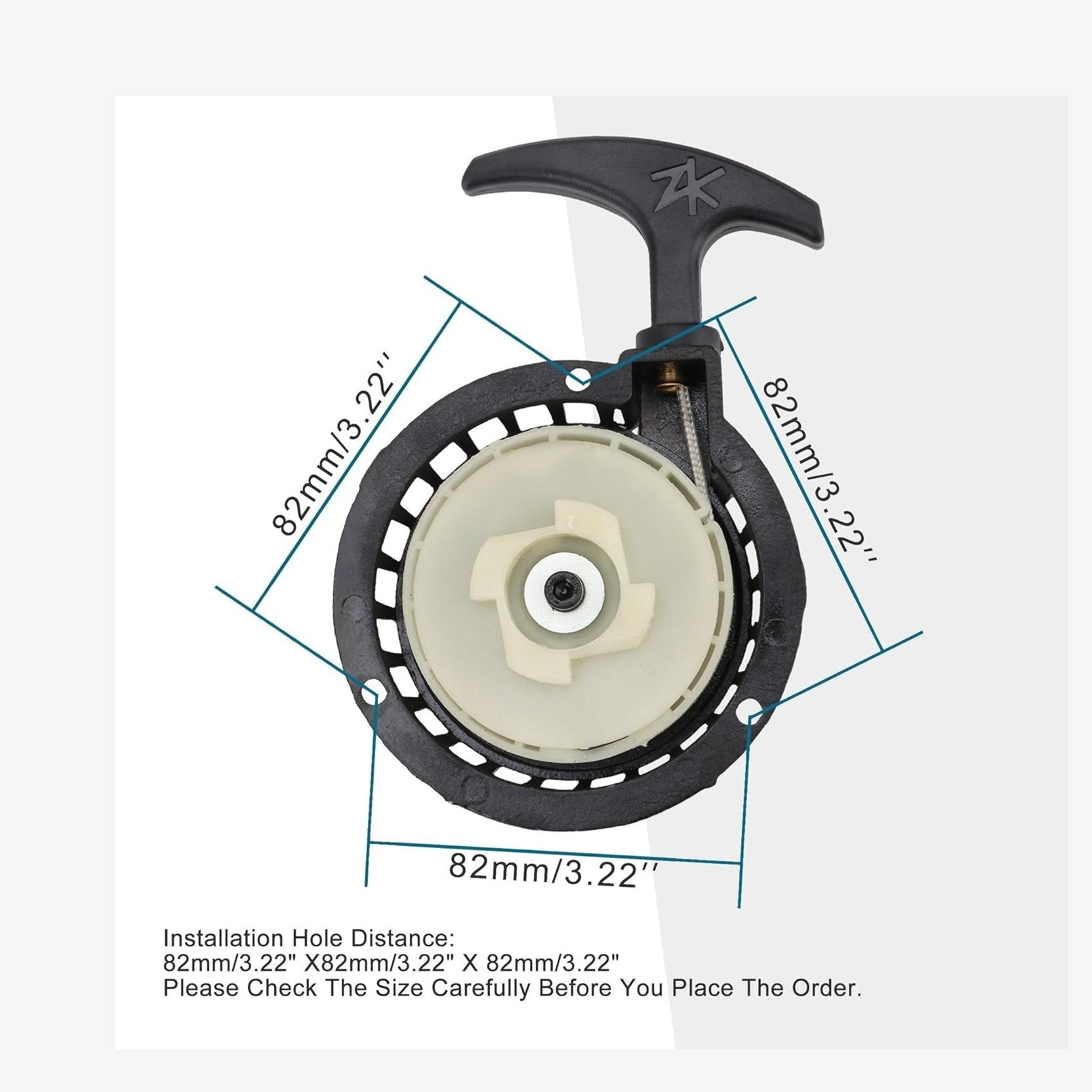 GOOFIT Aluminum Alloy Pull Start Recoil Starter Easy to Pull Replacement for 2 Stroke 49cc Engine Mini ATV Pocket Bike Dirt Bike