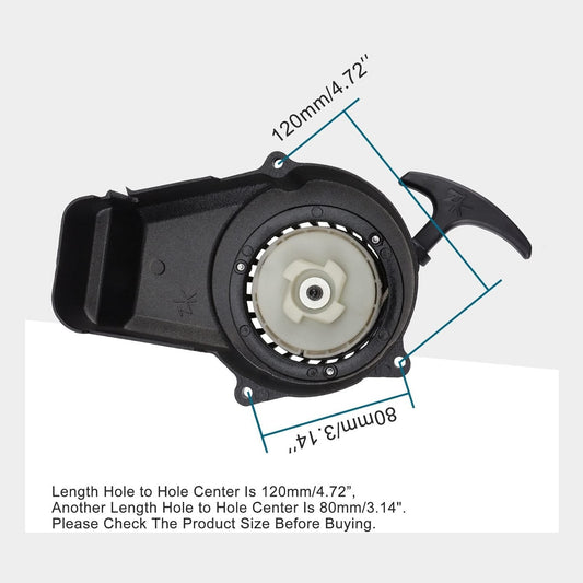 GOOFIT Black Aluminum Pull Starter Recoil Starter Assembly for 2 stroke 47cc 49cc Pocket Bike Dirt Bike