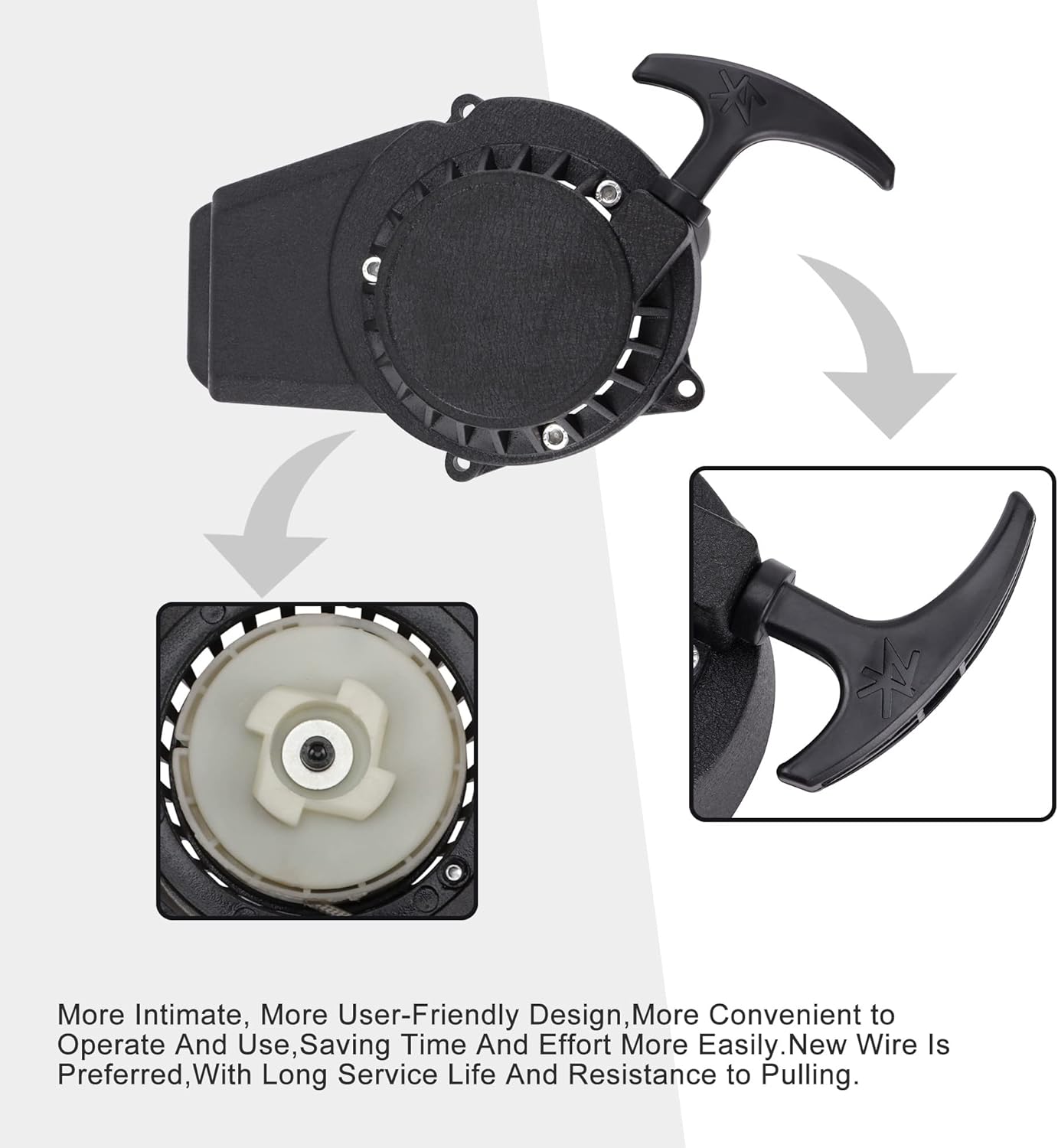 Recoil Starter - Aluminum - 2 Stroke - BLACK - Version 2