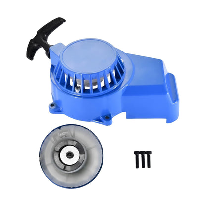 GOOFIT Blue Aluminum Pull Starter Start with Screws for 2 Stroke 47cc 49cc Pocket Bike Mini Bike Dirt Bike Scooter ATV Quad Motorcycle
