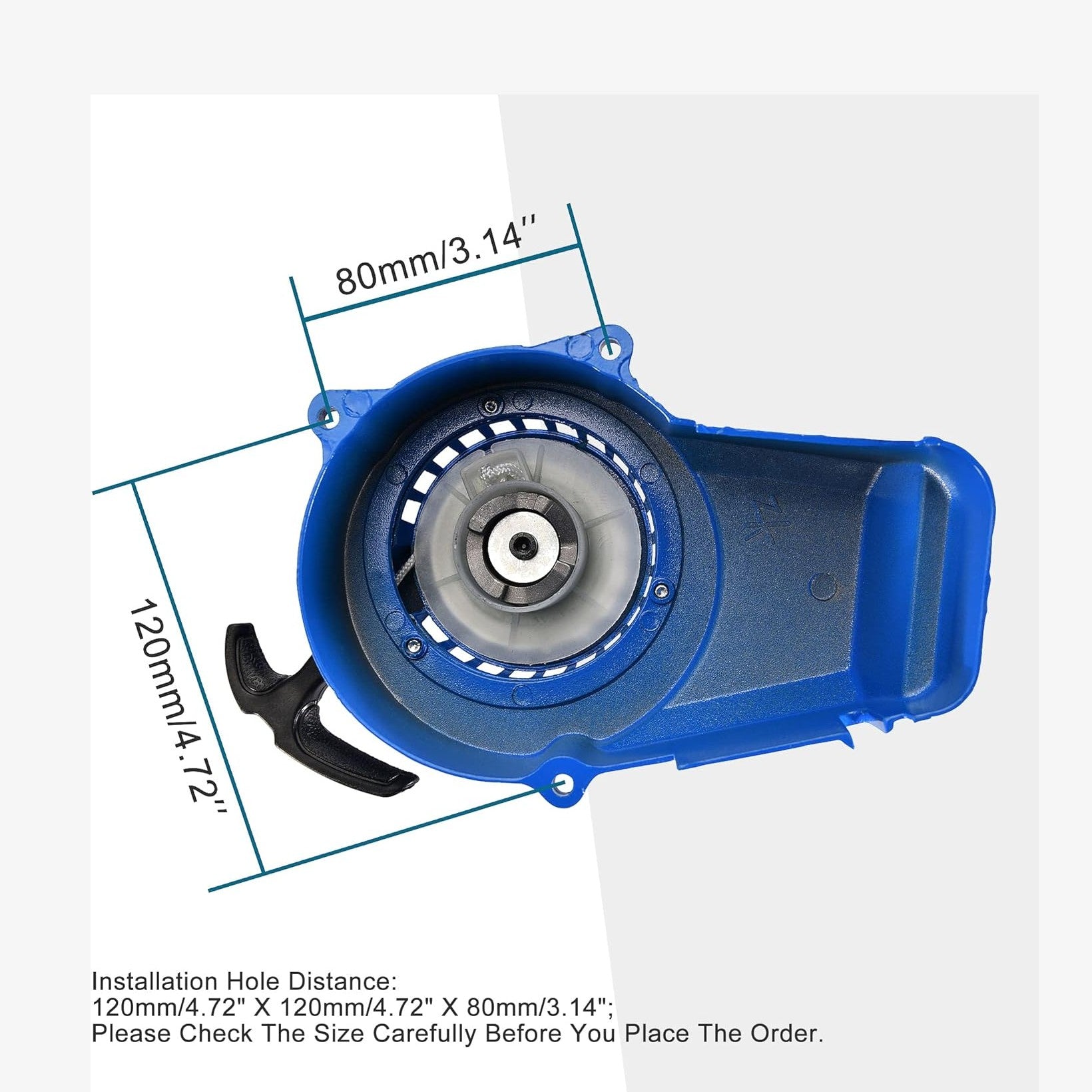 GOOFIT Blue Aluminum Pull Starter Start with Screws for 2 Stroke 47cc 49cc Pocket Bike Mini Bike Dirt Bike Scooter ATV Quad Motorcycle