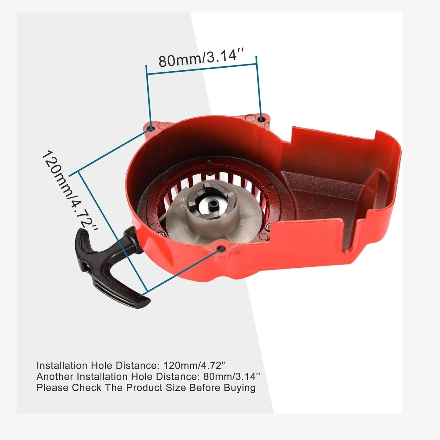 GOOFIT Alloy Pull Start Recoil Starter for 2 Stroke 47cc 49cc Pocket Dirt Bike Mini ATV Red
