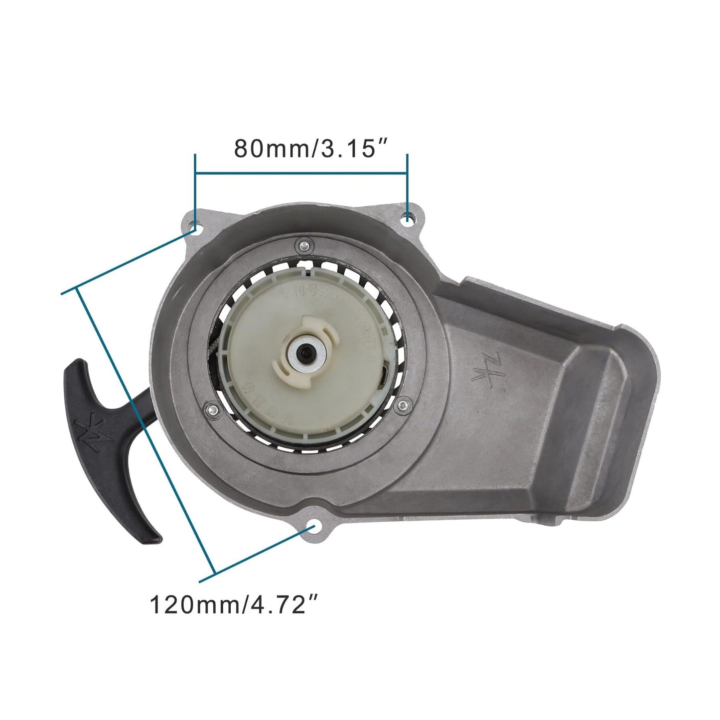 GOOFIT Aluminum Pull Start Recoil Starter Replacement for 2 Stroke 47cc 49cc Pocket Bike Mini Bike Dirt Bike Scooter ATV Quad Motorcycle