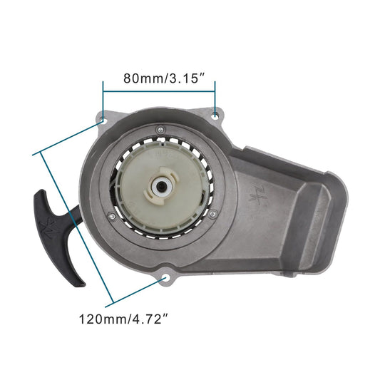 GOOFIT Aluminum Pull Start Recoil Starter Replacement for 2 Stroke 47cc 49cc Pocket Bike Mini Bike Dirt Bike Scooter ATV Quad Motorcycle