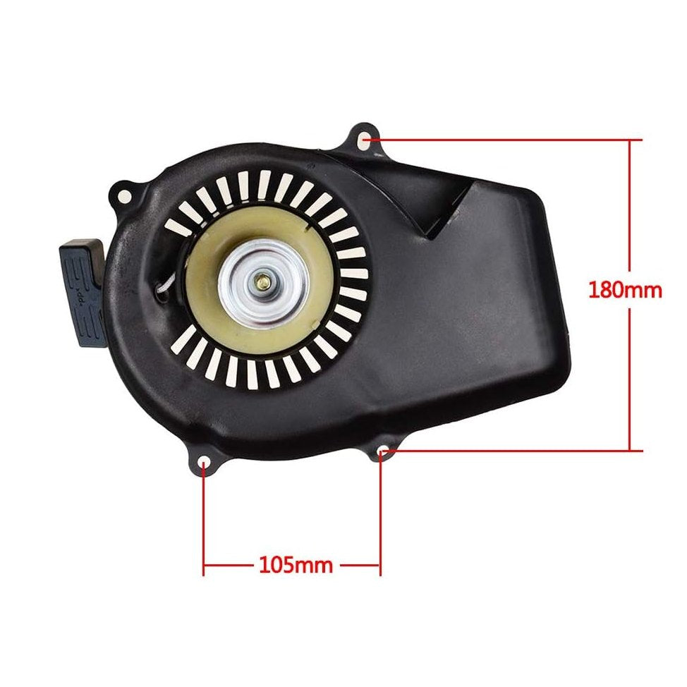 GOOFIT 2-stroke Pull Start Starter Black Recoil Starter Assembly Replacement for ET650 ET950 Lawn Mower Motor Engine Generator