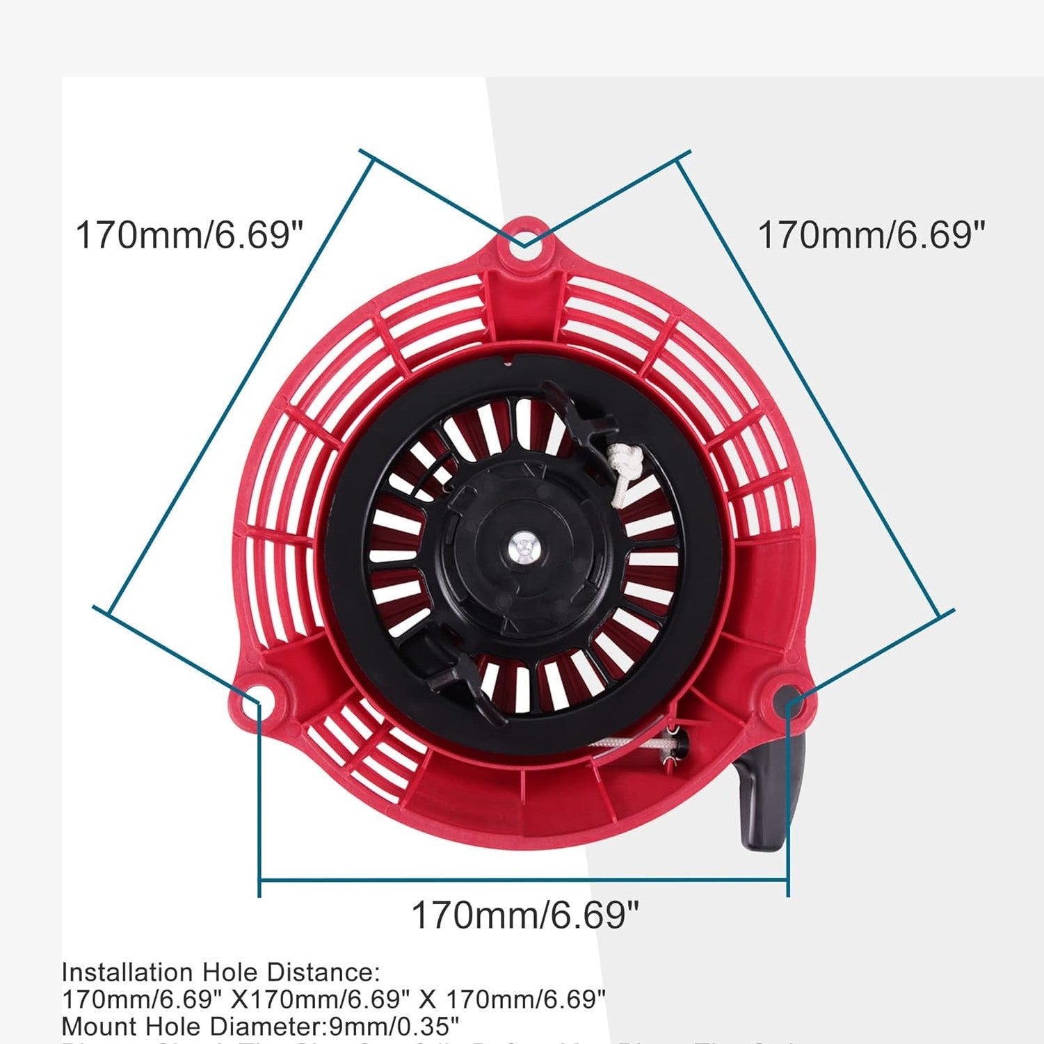 GOOFIT Recoil Pull Starter Assembly Replacement for GC135 GC160 GCV135 GCV160 28400-Z0L-V20ZB Lawn Mower Engine Red