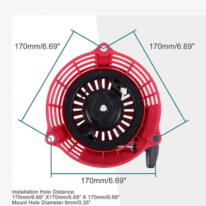 GOOFIT Recoil Pull Starter Assembly Replacement for GC135 GC160 GCV135 GCV160 28400-Z0L-V20ZB Lawn Mower Engine Red
