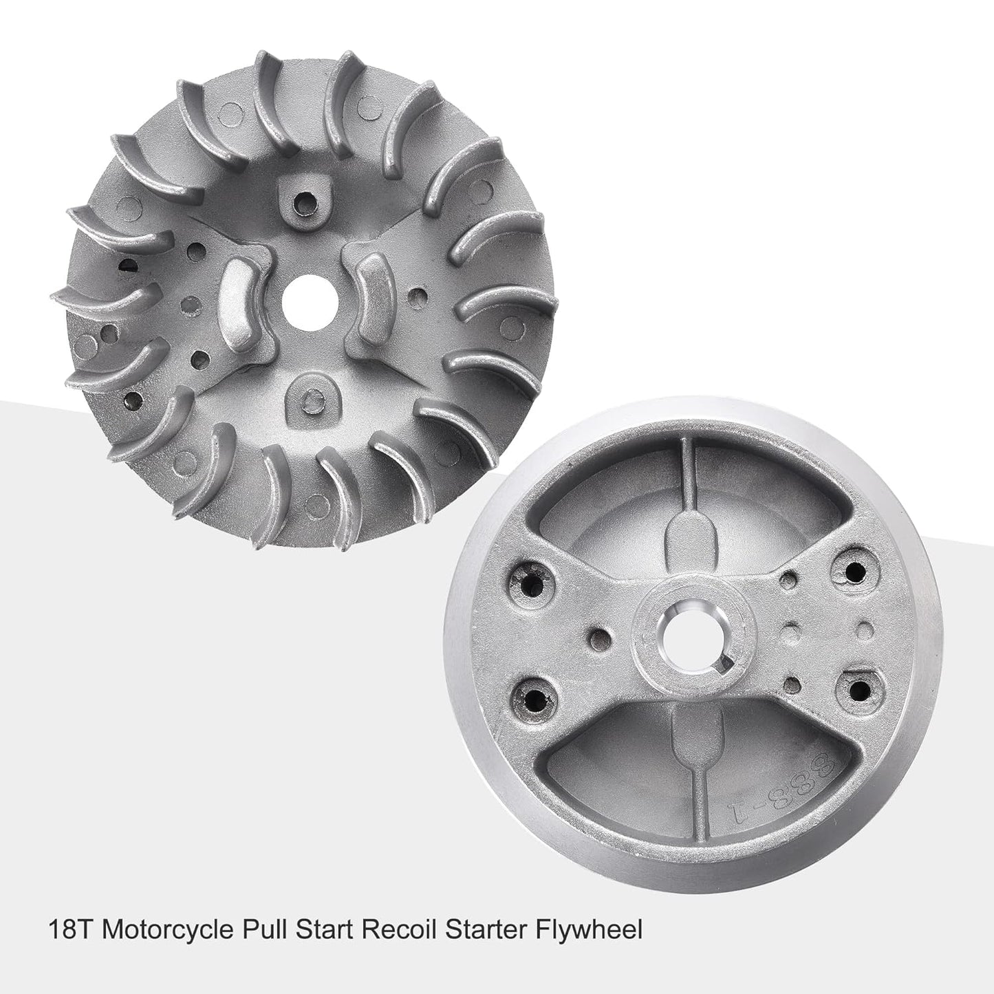 Recoil Starter With Flywheel- Aluminum - 2 Stroke - BLACK