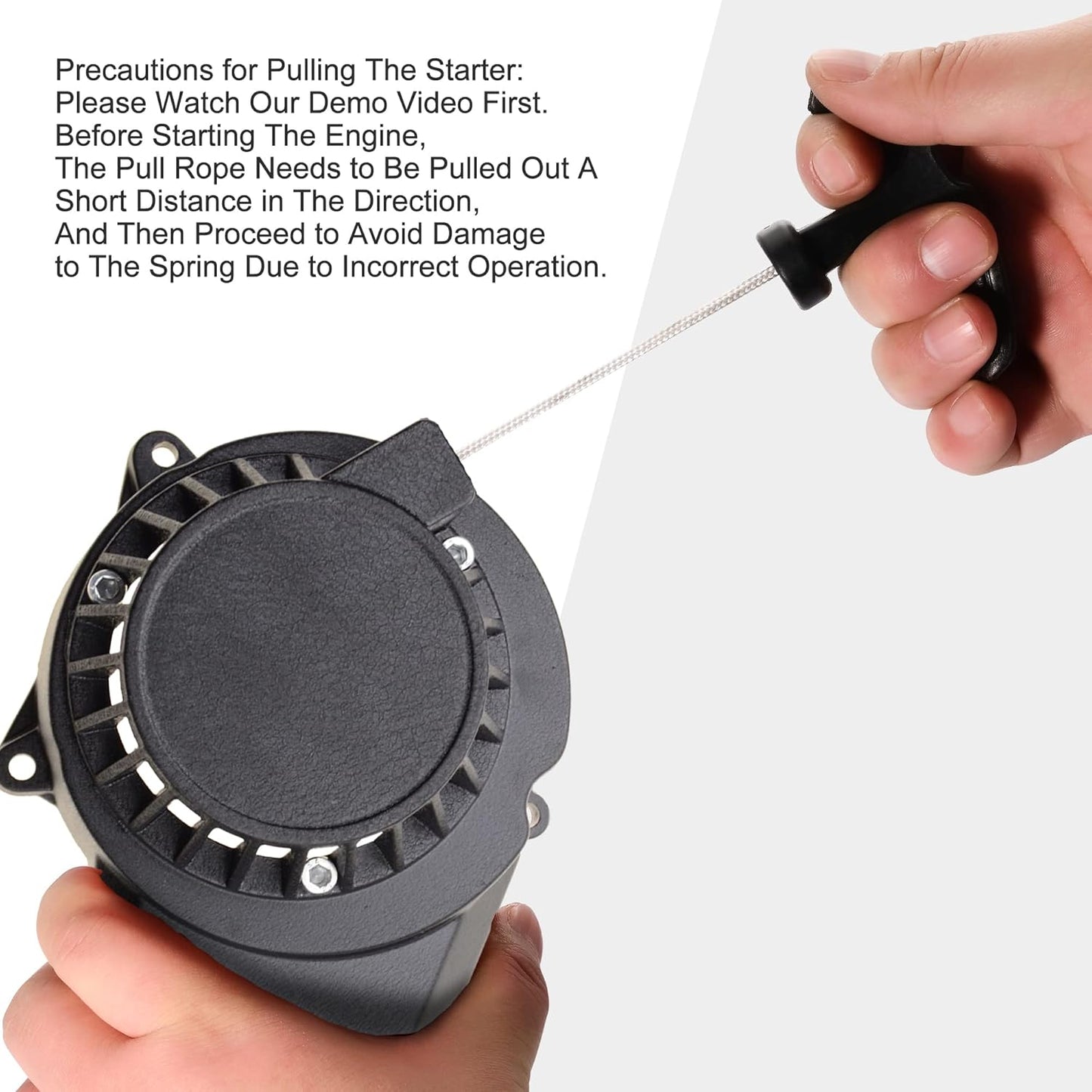 Recoil Starter With Flywheel- Aluminum - 2 Stroke - BLACK