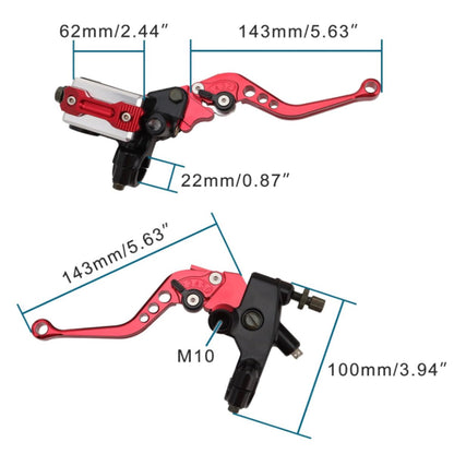 Rotes 22mm 7/8" CNC verstellbares Brems- und Kupplungshebel-Set für Motorrad ATV Scooter