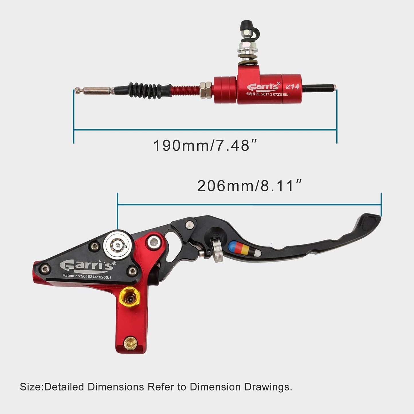 Red Hydraulic Clutch Master Cylinder Lever 22mm for 125cc–250cc Dirt Bike