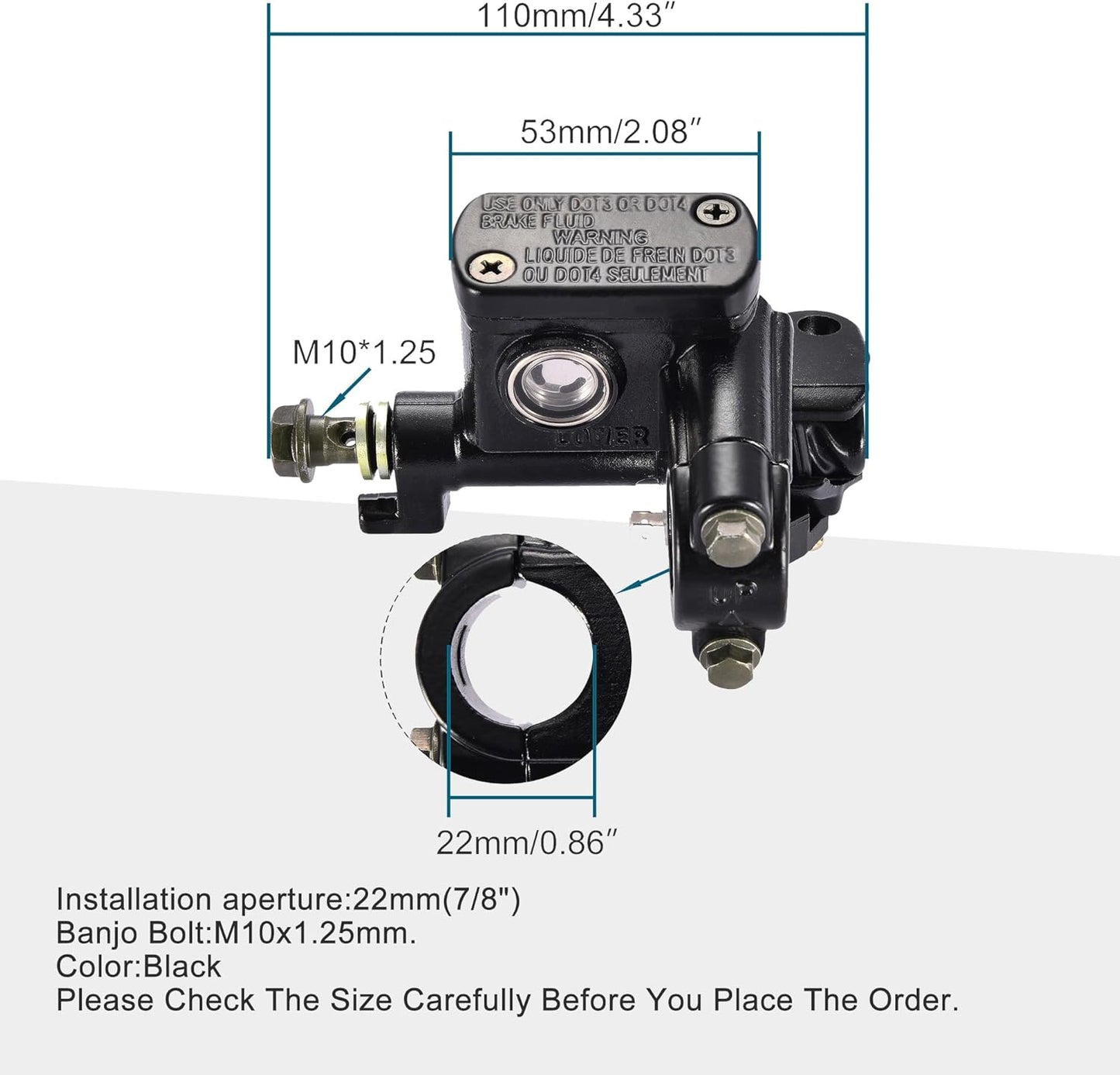 Right Upper Disc Brake Pump for 50cc-250cc ATV Go Kart Quad