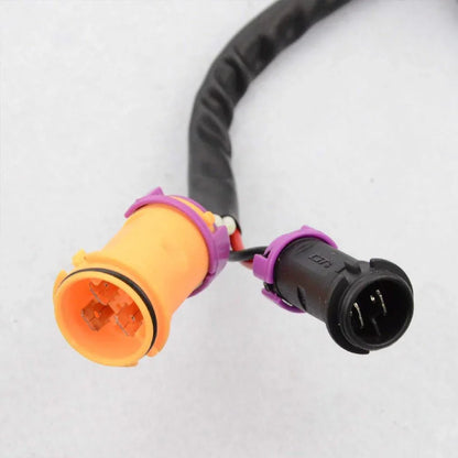 5-wire ATV regulator rectifier connector with orange and black plugs on white background