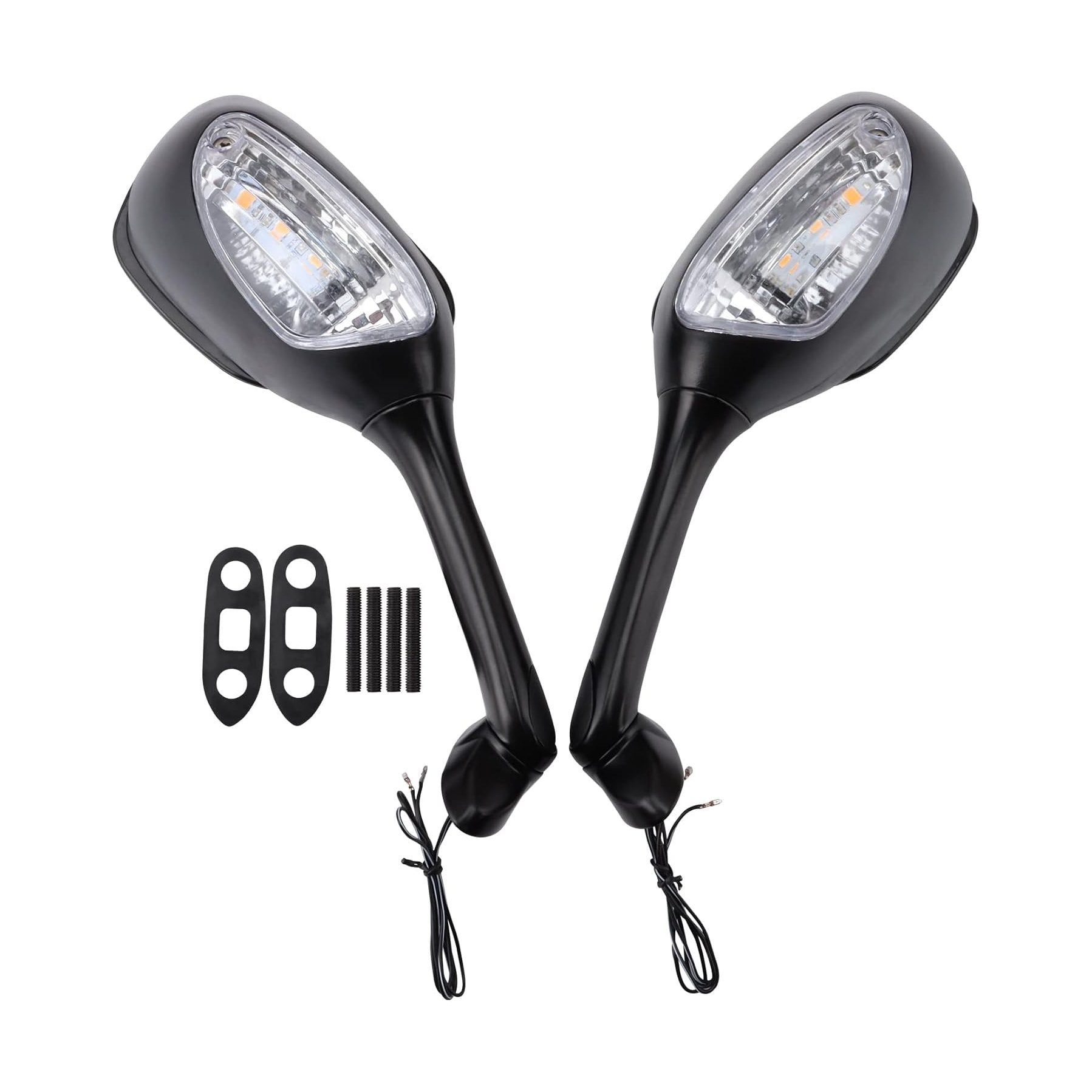 GOOFIT Side Mirror Turn Signal Rearview Replacement for Suzuki GSXR 600 750 1000 06-08 Motorcycle Rearview Rear Mirror w/LED Light