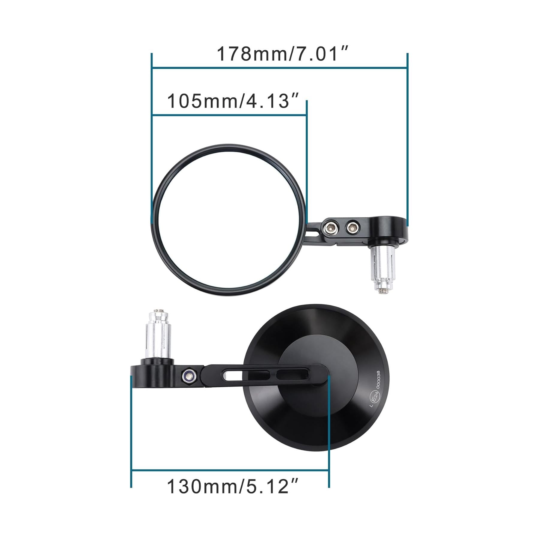 GOOFIT Alloy Universal 7/8" 22mm Handle Bar Side Mirrors