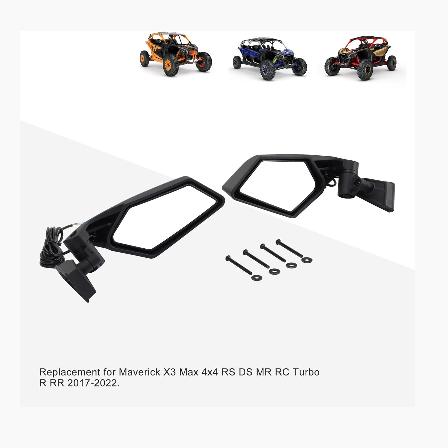 Side Mirrors with Turn Signal Set For Can Am Maverick X3