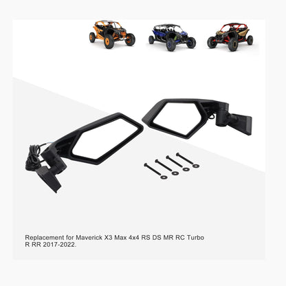 Side Mirrors with Turn Signal Set For Can Am Maverick X3