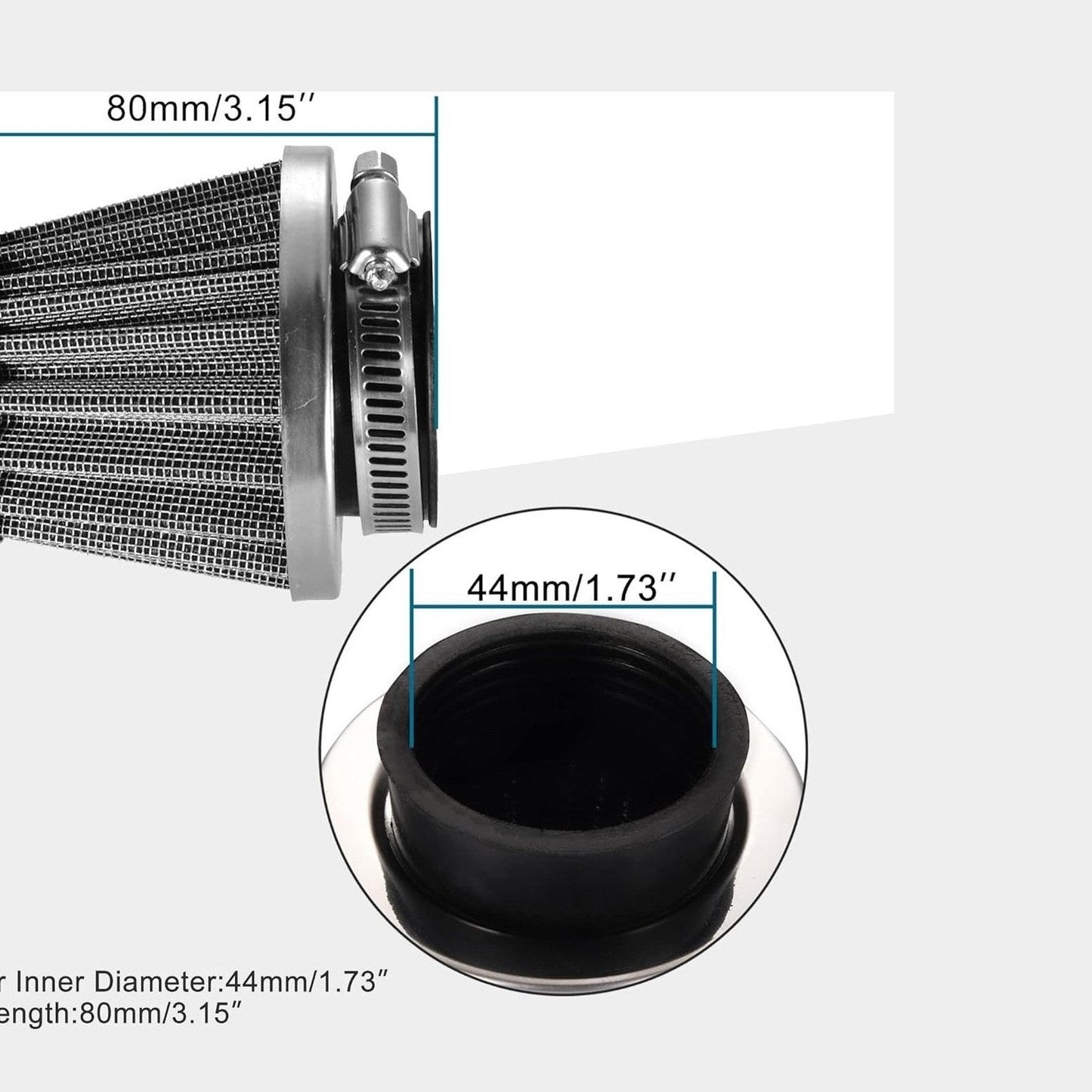 Silver Air Filter 35/38/42/44/58mm