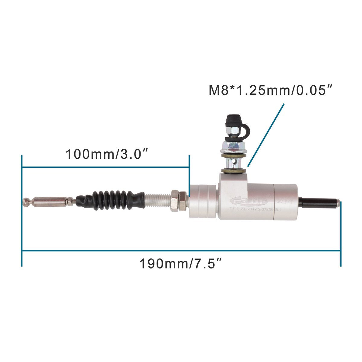 Silver M8 x 1.25mm Hydraulic Clutch Brake Master Cylinder Rod for Dirt Bike ATV