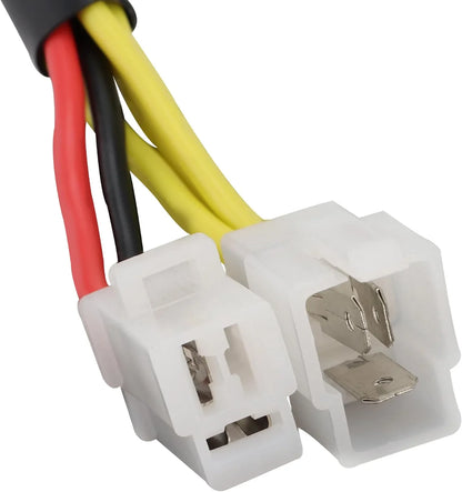 Suzuki Boulevard S40 LS650 rectifier connector with yellow, red, and black wires