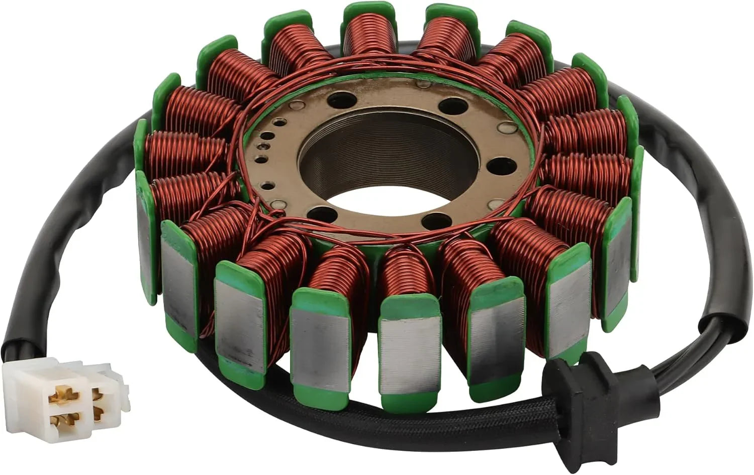 Stator with copper coils and green insulation for GY6 engine, motorcycle aftermarket part