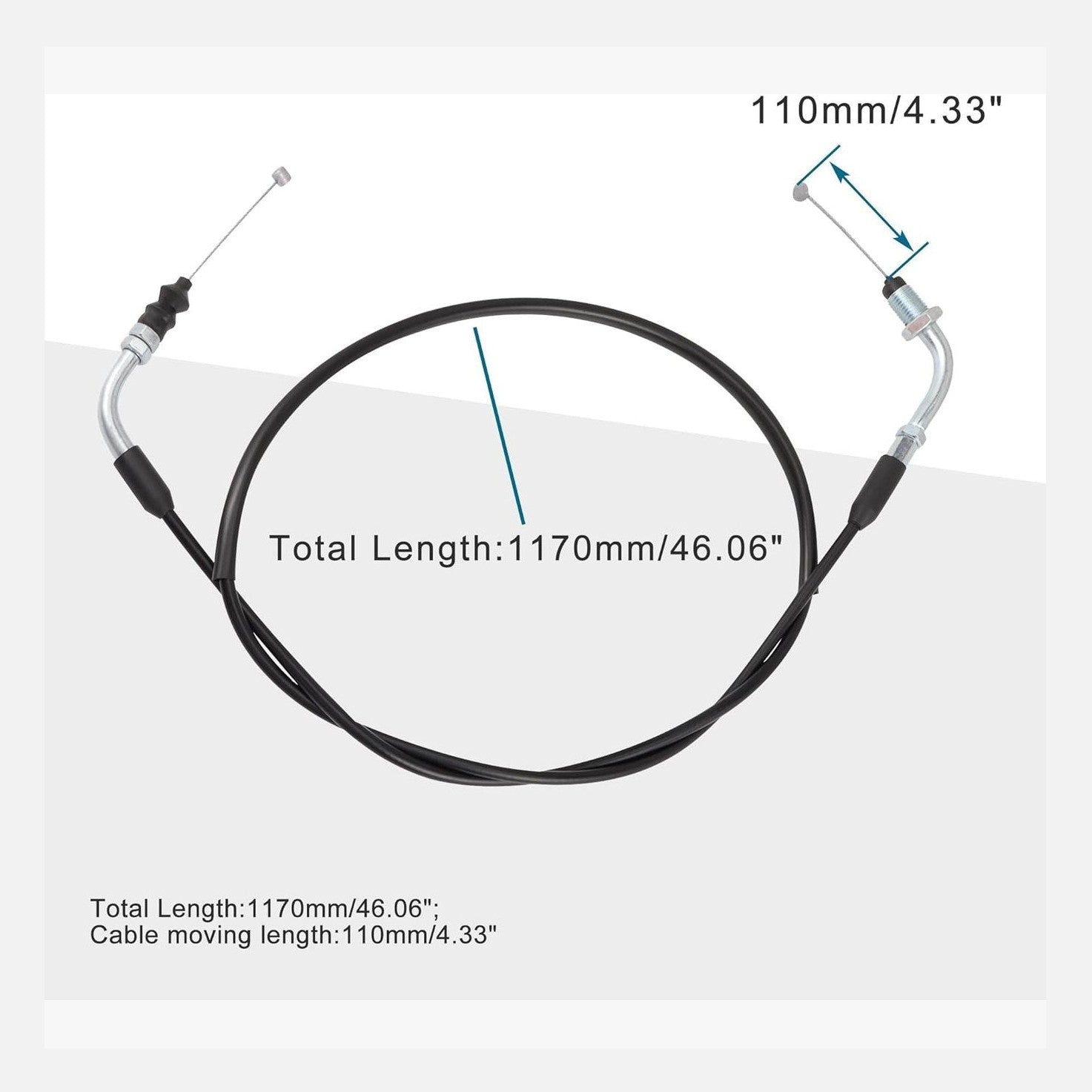 GOOFIT 46.06" Elbow Handlebar Throttle Cable for GY6 125cc 150cc Chinese ATV Scooter Dirt Pit Bike Quad
