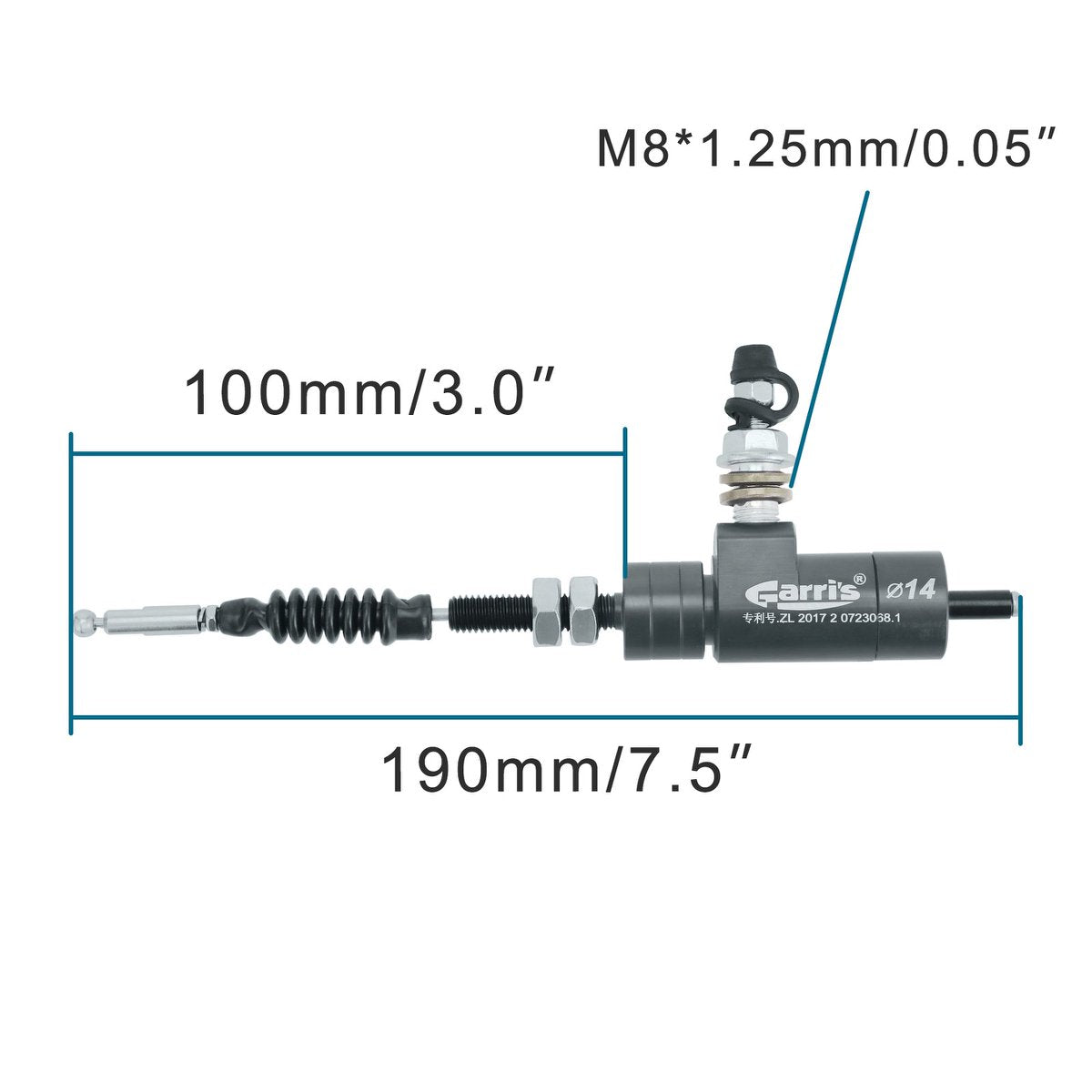 Titanium M8 x 1.25mm Hydraulic Clutch Brake Master Cylinder Rod for Dirt Bike ATV