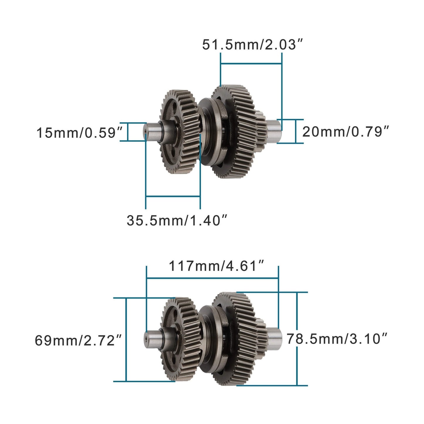 Transmission Gear Set 117mm Long For 200cc Gy6 ATV
