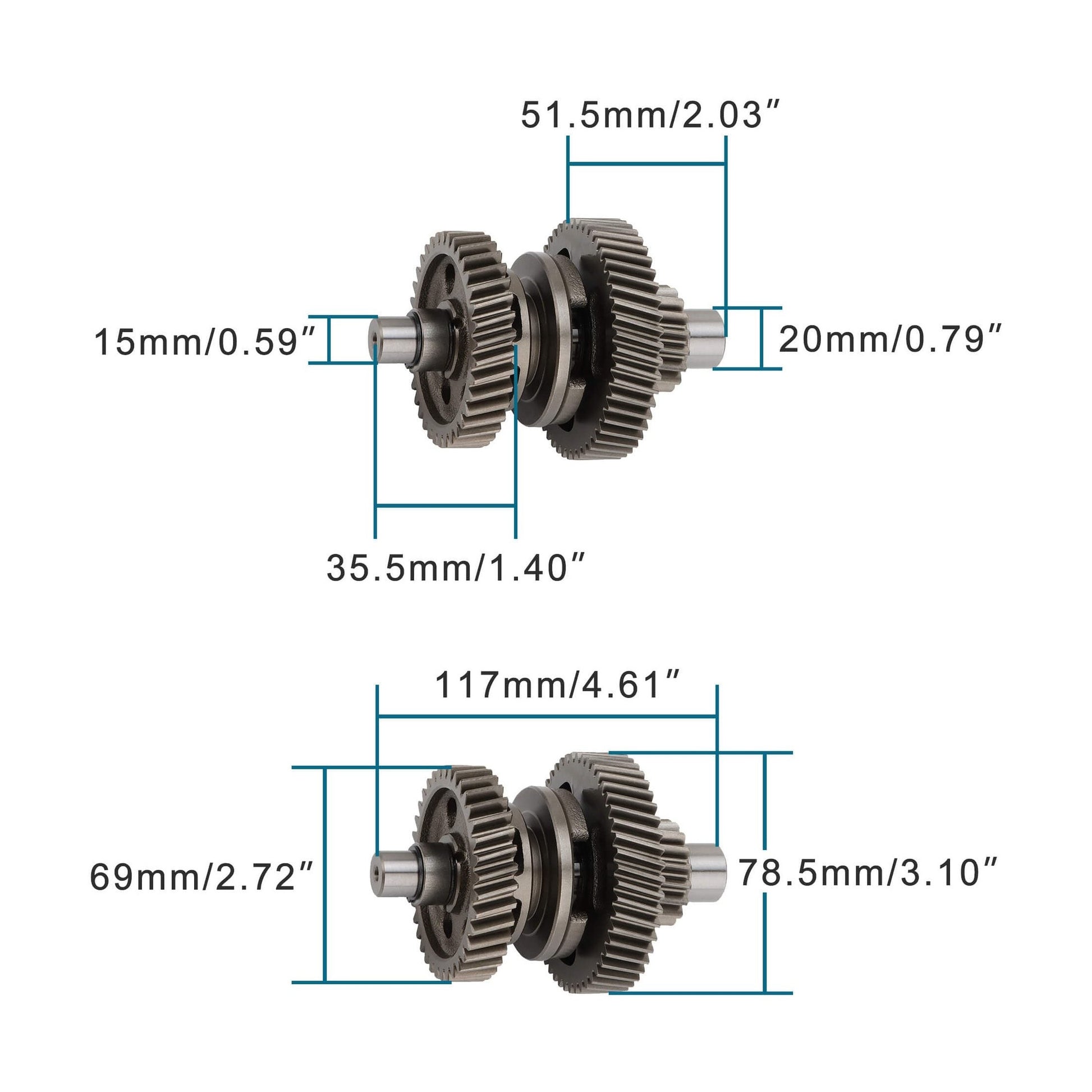 Transmission Gear Set 117mm Long For 200cc Gy6 ATV
