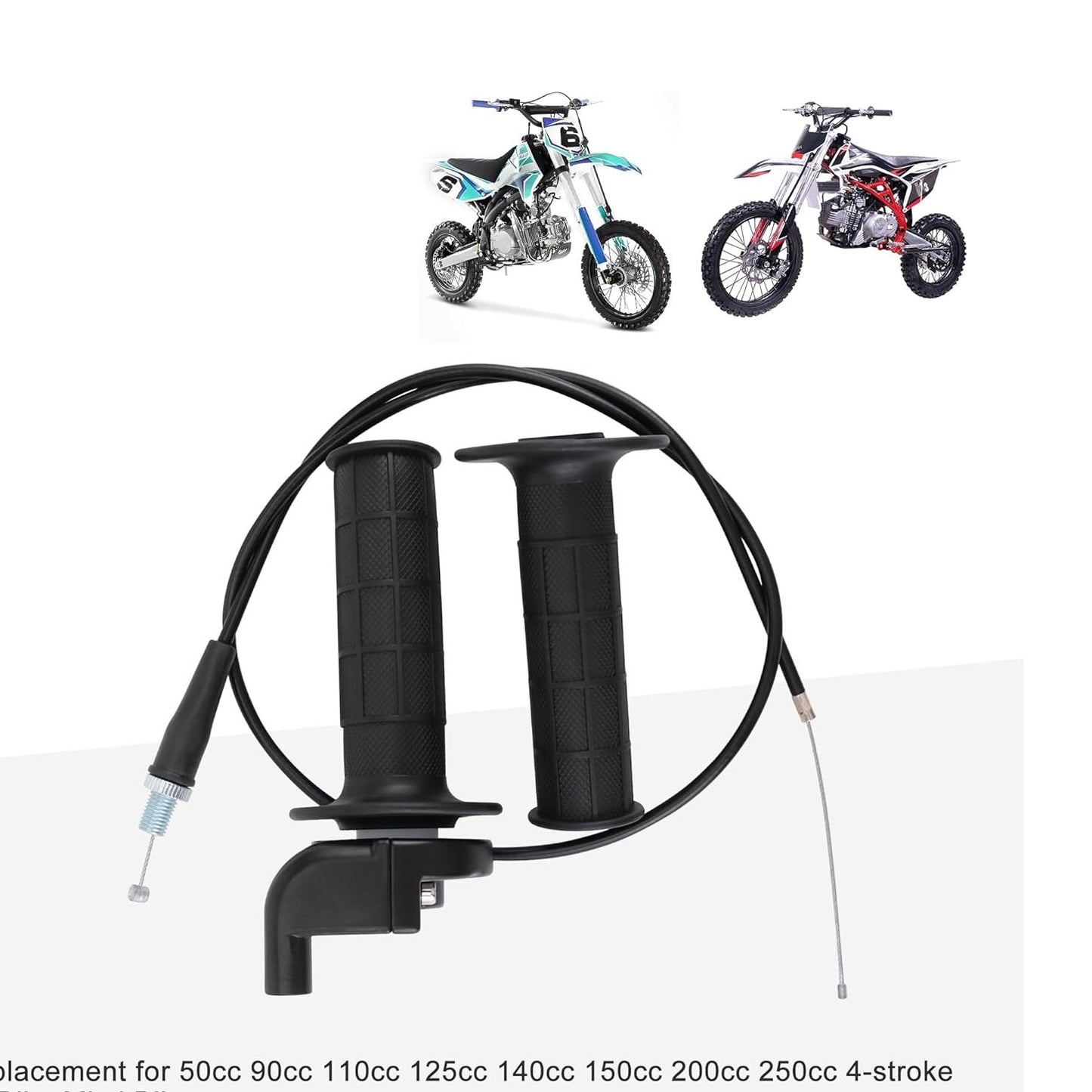GOOFIT 7/8" 22mm Dirtbike Twist Throttle Handle Grip Cable Throttle Clamp for 50cc 90cc 110cc 125cc 140cc 150cc 200cc 250cc 4-stroke Pit Bike Mimi Bike