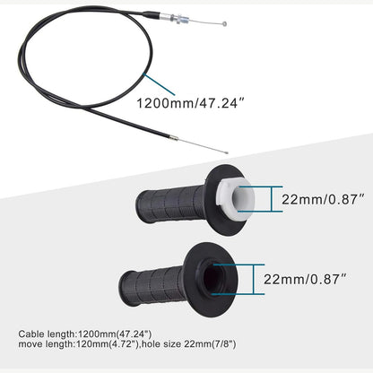 GOOFIT 7/8" 22mm Dirtbike Twist Throttle Handle Grip Cable Throttle Clamp for 50cc 90cc 110cc 125cc 140cc 150cc 200cc 250cc 4-stroke Pit Bike Mimi Bike