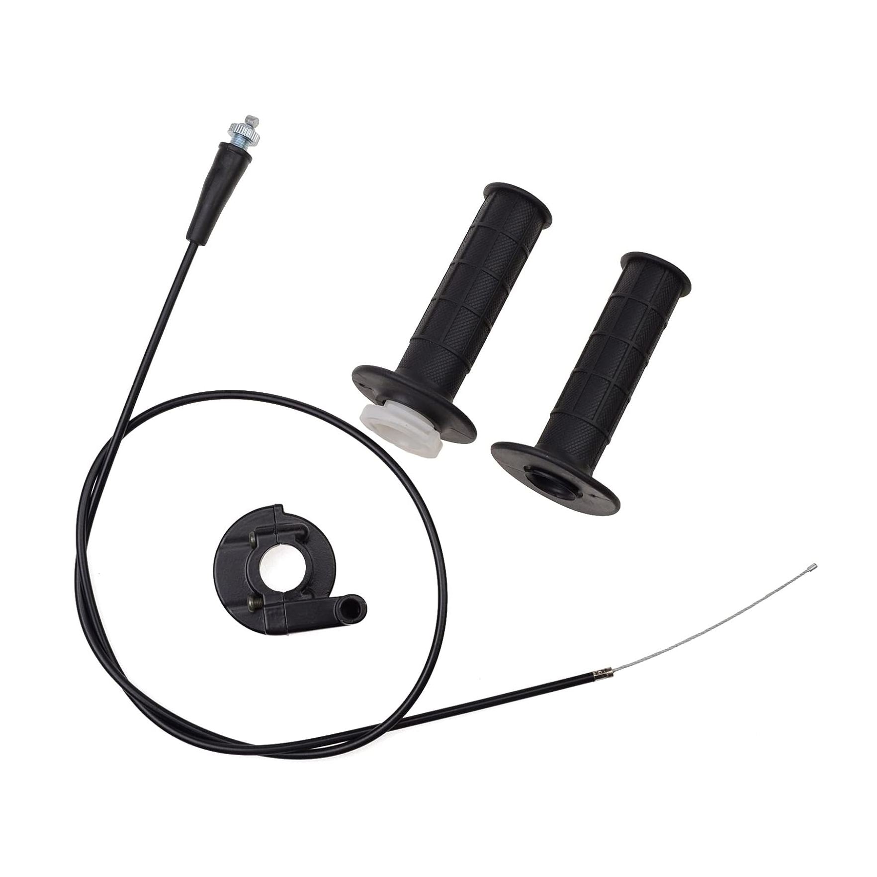 GOOFIT 7/8" Twist Throttle Accelerator Handle Grips and Bent Cable Set Replacement for 50cc 110cc 125cc 150cc 250cc SSR 125 Dirt Pocket Rocket Bike Quad ATV Pit Pro Trail Lawn Mower Motor