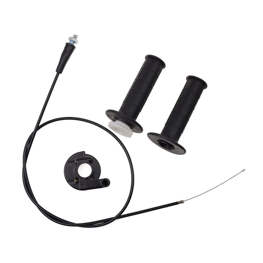 GOOFIT 7/8" Twist Throttle Accelerator Handle Grips and Bent Cable Set Replacement for 50cc 110cc 125cc 150cc 250cc SSR 125 Dirt Pocket Rocket Bike Quad ATV Pit Pro Trail Lawn Mower Motor