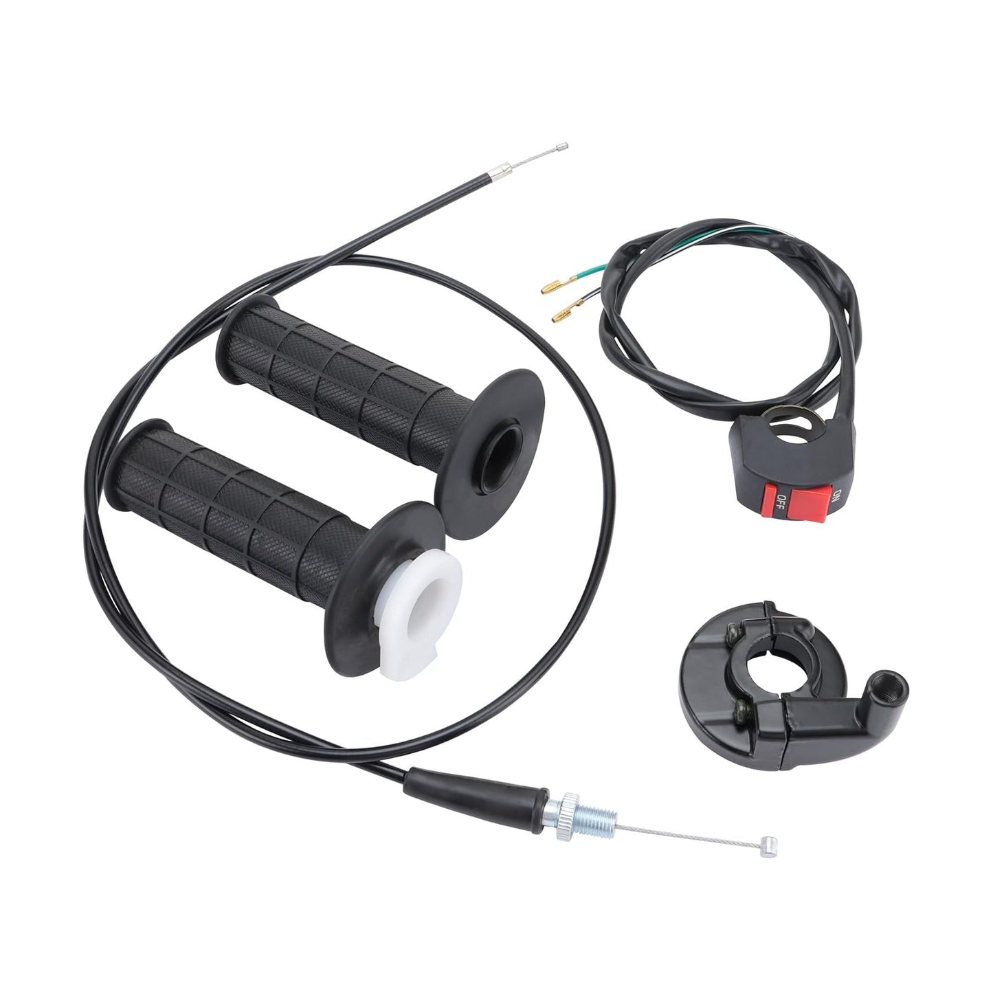 GOOFIT 22mm Twist Throttle Cable Housing Grips Set with kill switch Mimi Bike Replacement for 196cc Mini Baja Doodlebug MOTOVOX MBX10 MBX11 and Warrior MB165 MB200 5.5HP 6.5HP