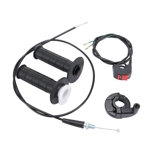 GOOFIT 22mm Twist Throttle Cable Housing Grips Set with kill switch Mimi Bike Replacement for 196cc Mini Baja Doodlebug MOTOVOX MBX10 MBX11 and Warrior MB165 MB200 5.5HP 6.5HP