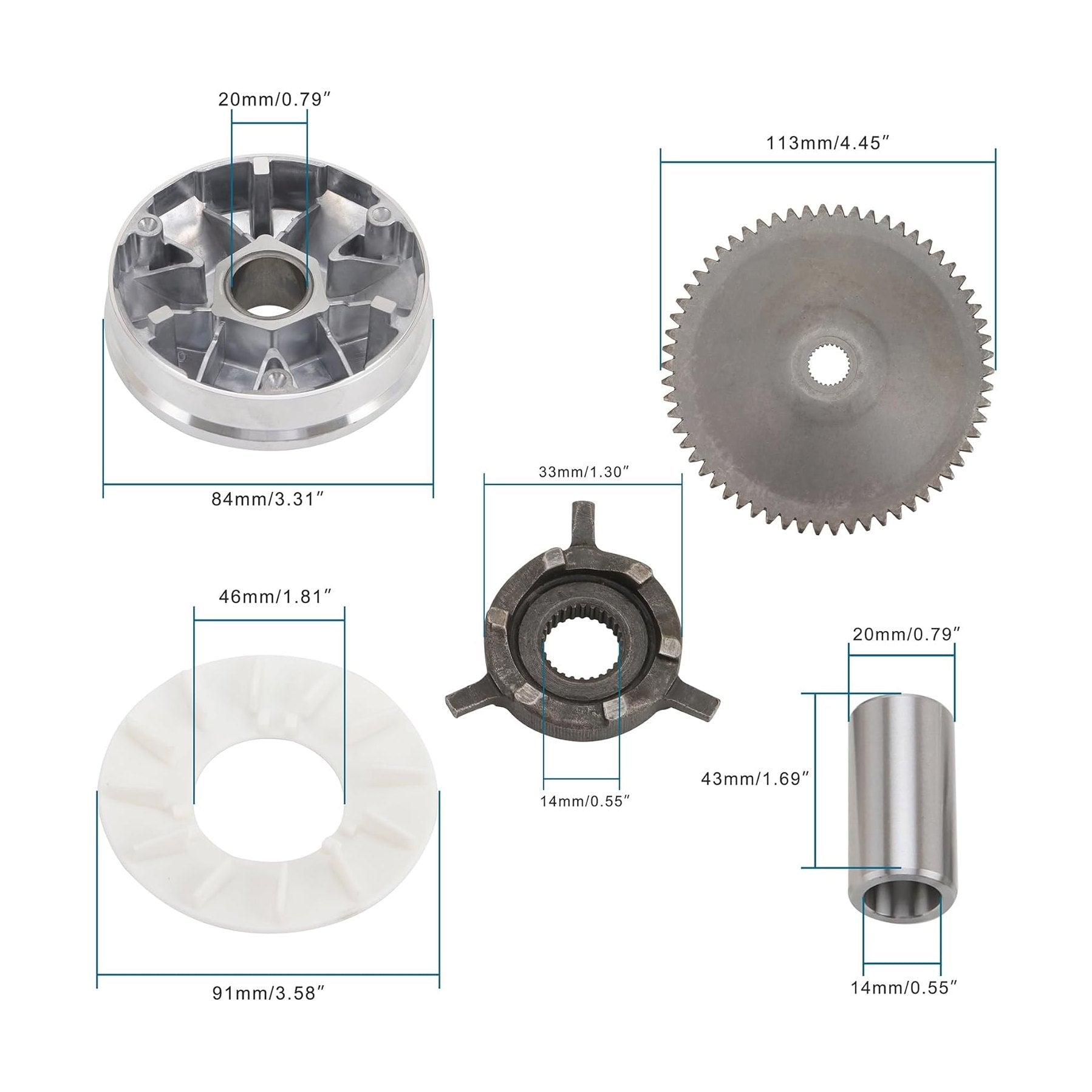 GOOFIT Complete Front Variator Roller Assy Replacement for GY6 50cc Engine Chinese Scooter Moped ATV Kart