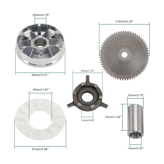 GOOFIT Complete Front Variator Roller Assy Replacement for GY6 50cc Engine Chinese Scooter Moped ATV Kart