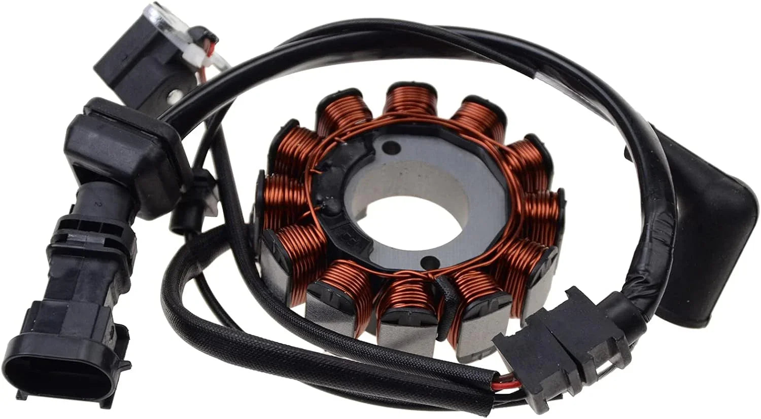 Vespa GTS 150 scooter 12-coil magneto stator replacement with connectors and copper windings