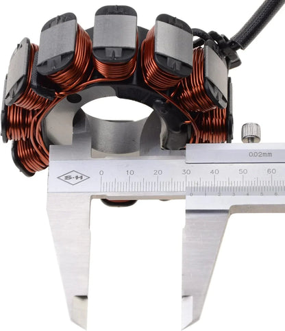 Vespa GTS 150 scooter magneto stator coil 3-wire replacement measured with caliper