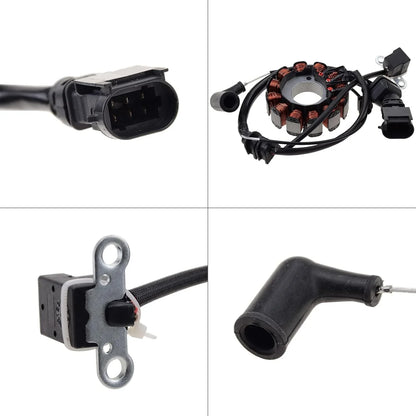 Vespa GTS 150 scooter 12 coil 3-wire magneto stator replacement with connectors