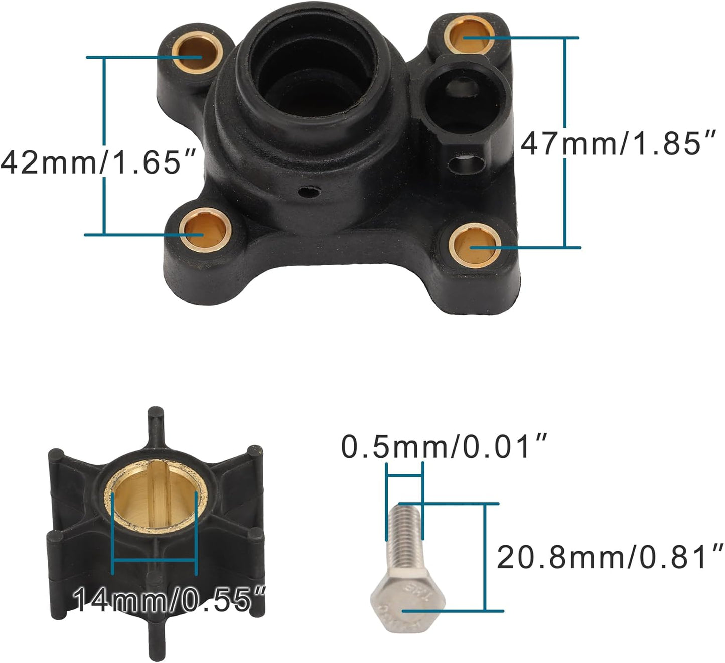 Kit di riparazione girante pompa acqua per Johnson Evinrude BRP 9.9HP 10HP 15HP fuoribordo