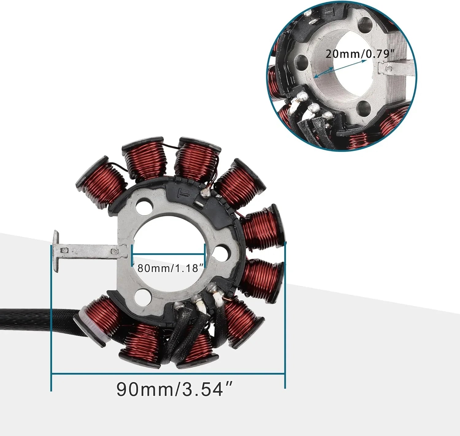 Yamaha Cygnus 125 XA125 stator replacement with measurements, aftermarket motorcycle part