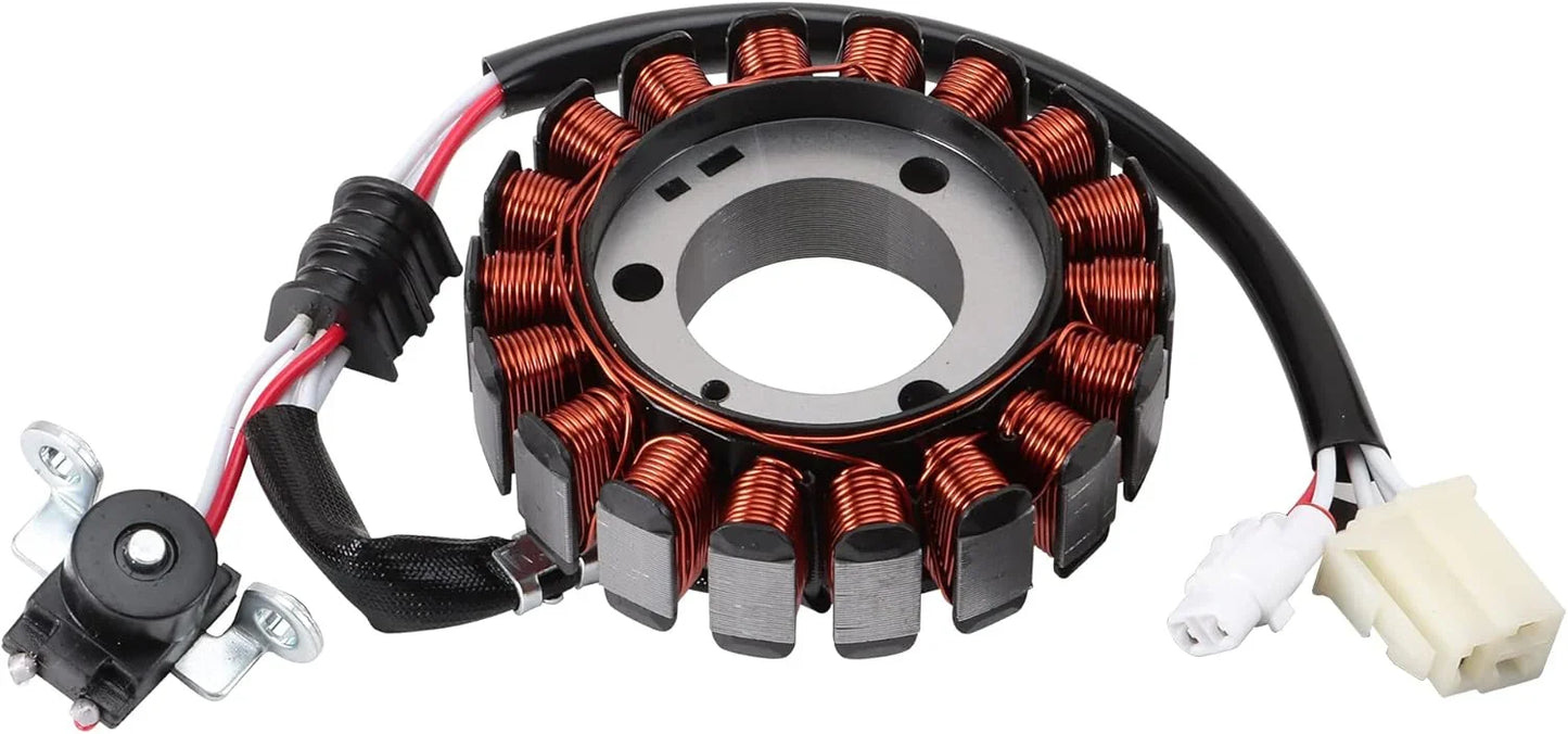Yamaha motorcycle coil stator replacement with copper windings and connector plug