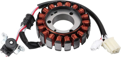 Yamaha motorcycle coil stator replacement with copper windings and connector plug
